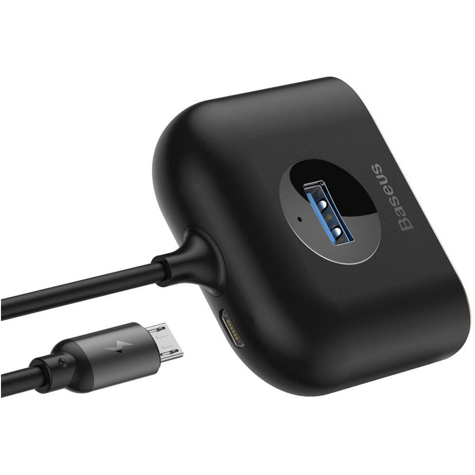 USB-хаб BASEUS Square Round 4-in-1 USB Hub Adapter Black (CAHUB-AY01)
