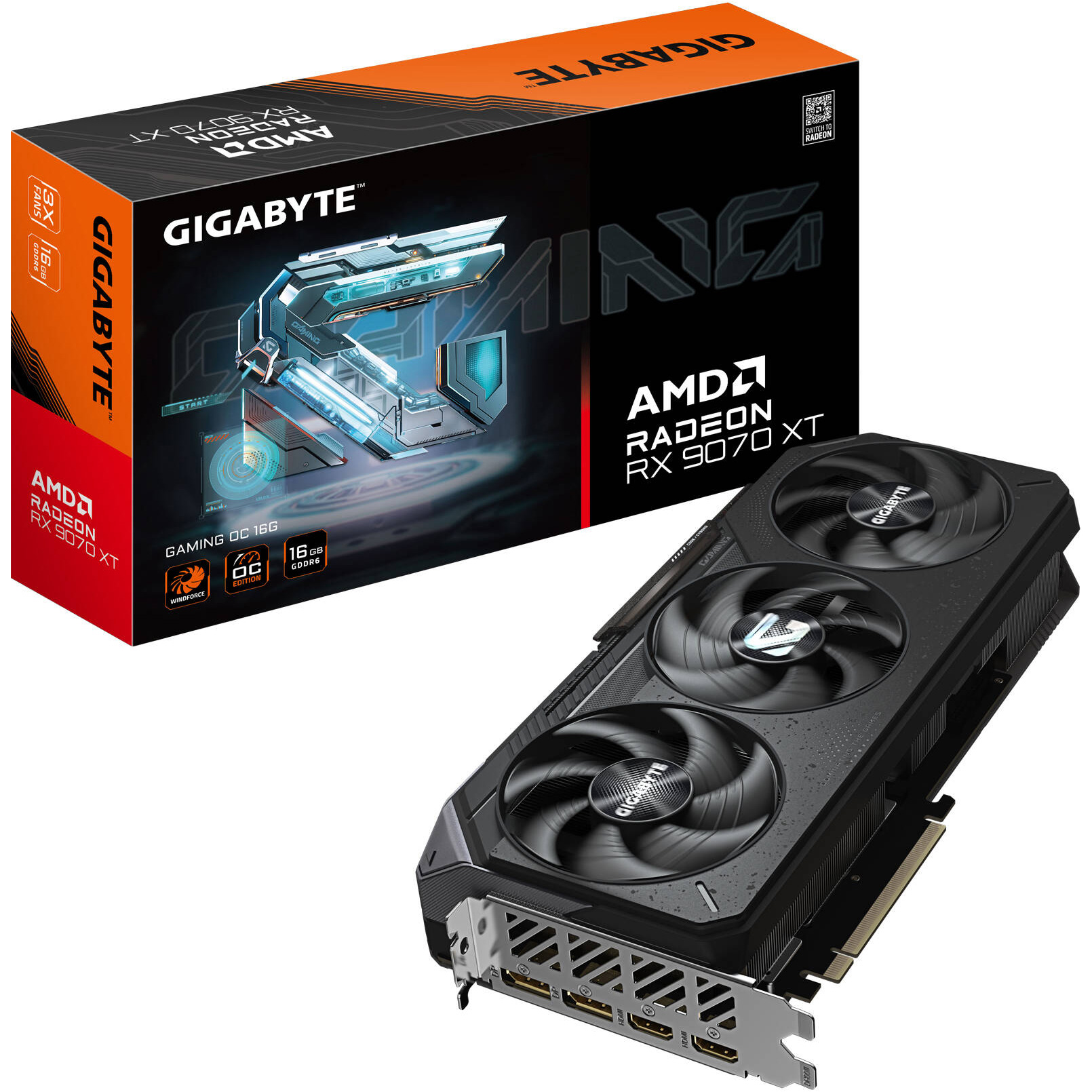 Видеокарта GIGABYTE Radeon RX 9070 XT Gaming 16G (GV-R9070XTGAMING-16GD)