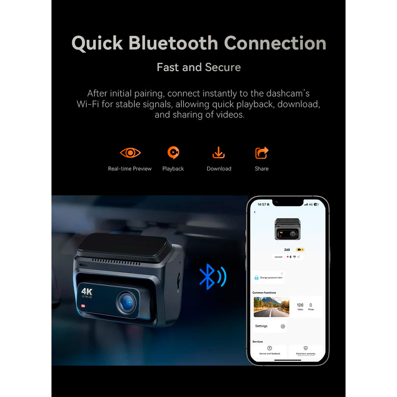 Автомобільний відеореєстратор з камерою заднього виду DDPAI Z60 Dual-Channel Set