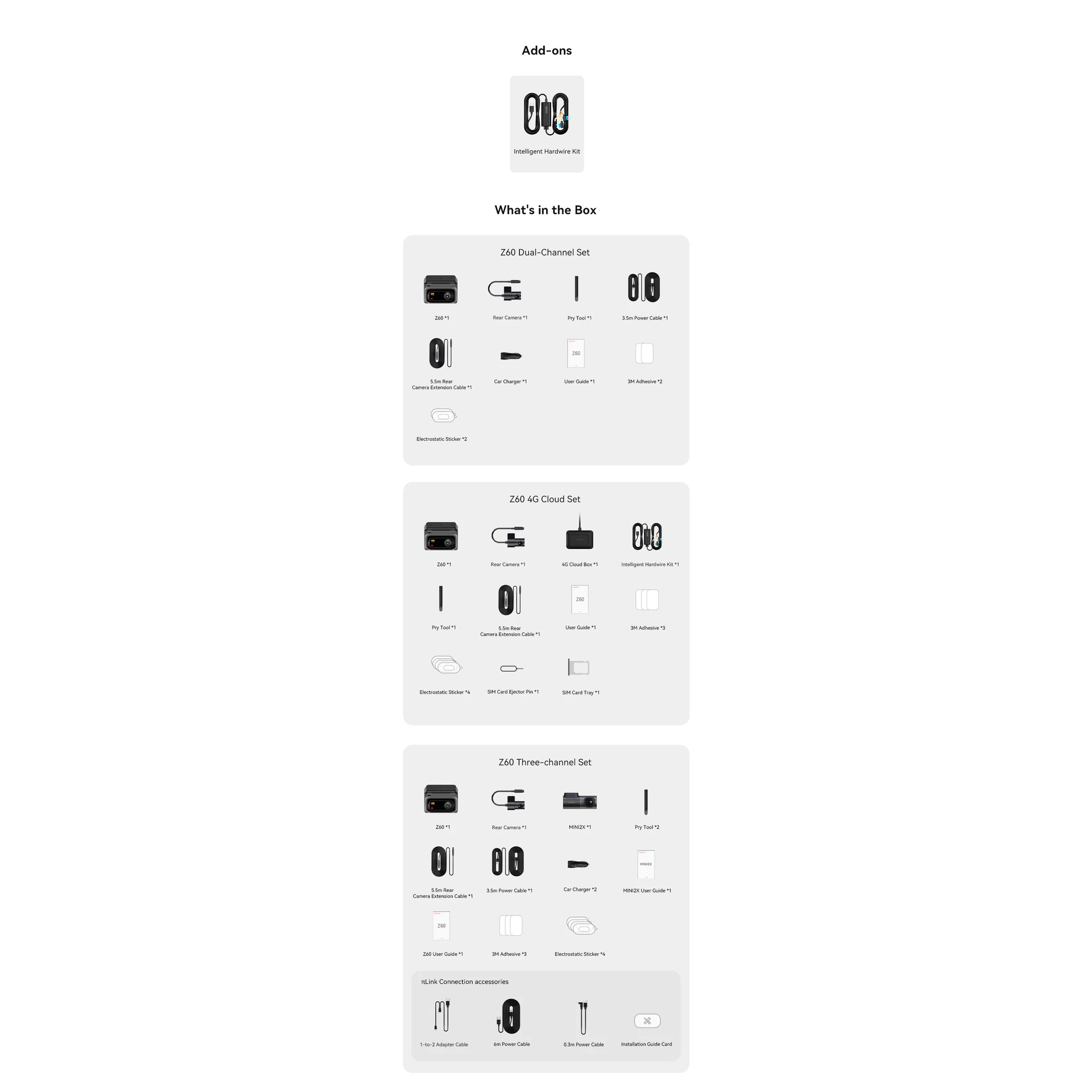 Автомобільний відеореєстратор з камерою заднього виду DDPAI Z60 Dual-Channel Set