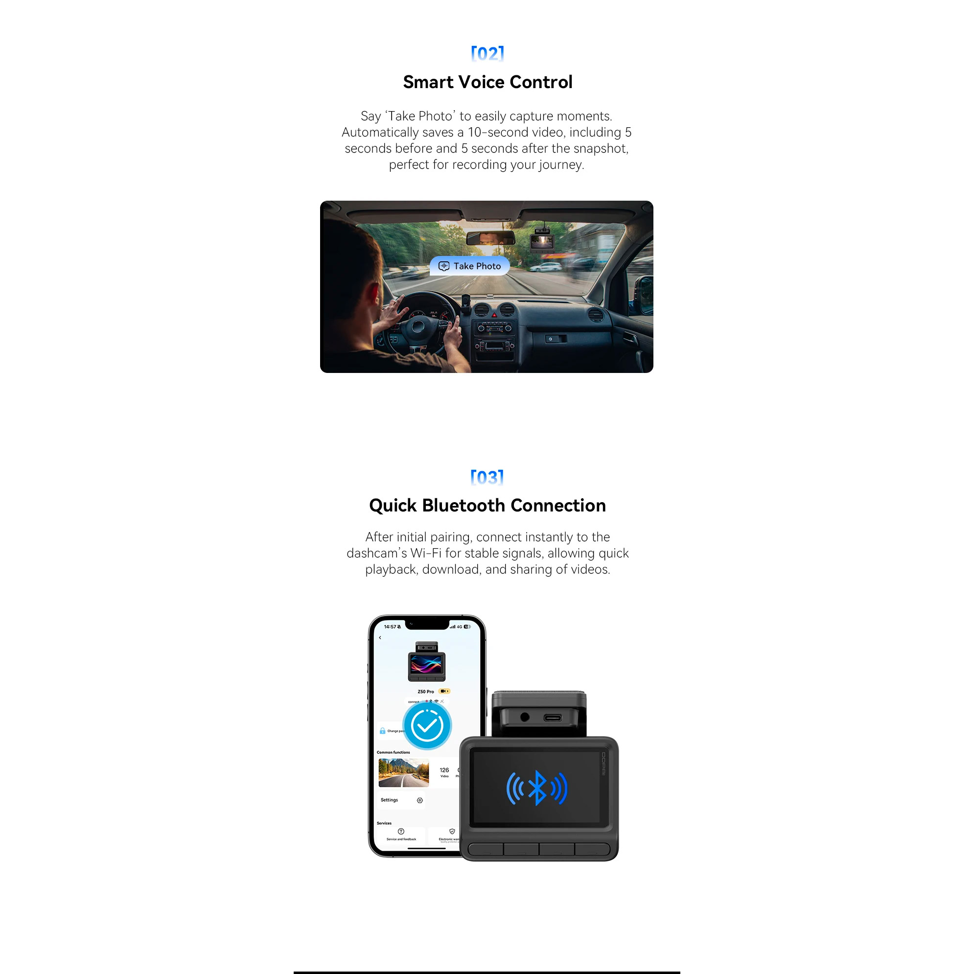 Автомобільний відеореєстратор з камерою заднього виду DDPAI Z50 Pro Dual-Channel GPS