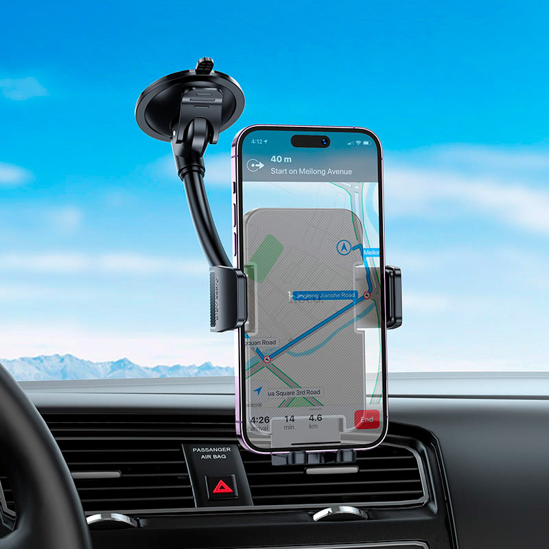 Автотримач для смартфона HOCO H38 Cheetah Car Holder Windshield Black