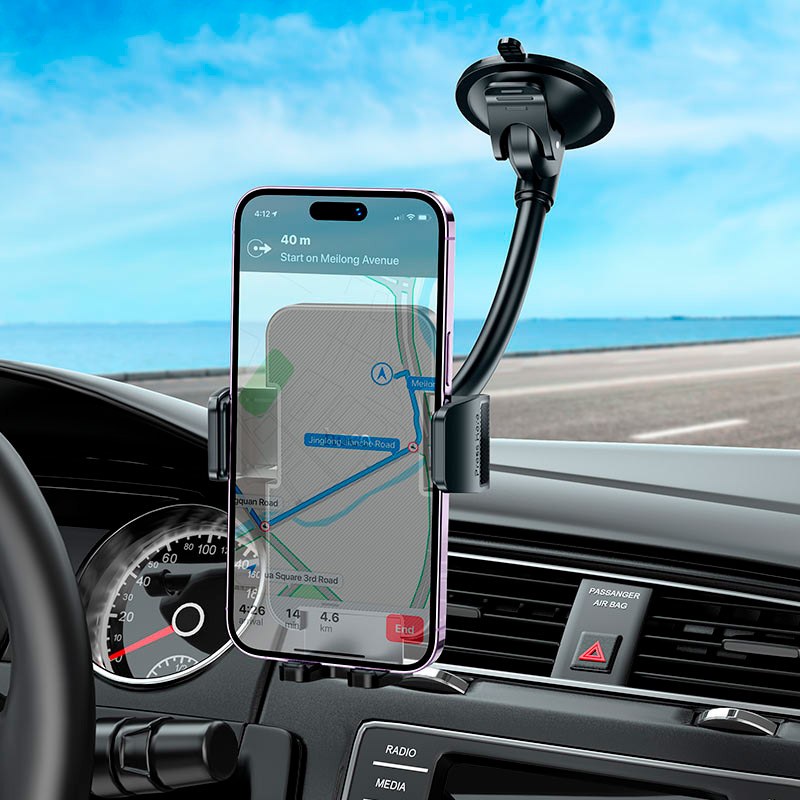 Автотримач для смартфона HOCO H38 Cheetah Car Holder Windshield Black