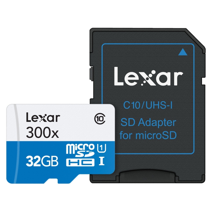 Карта пам'яті LEXAR microSDHC High Performance 32GB UHS-I Class 10 + SD-adapter (LSDMI32GBB1EU300A)