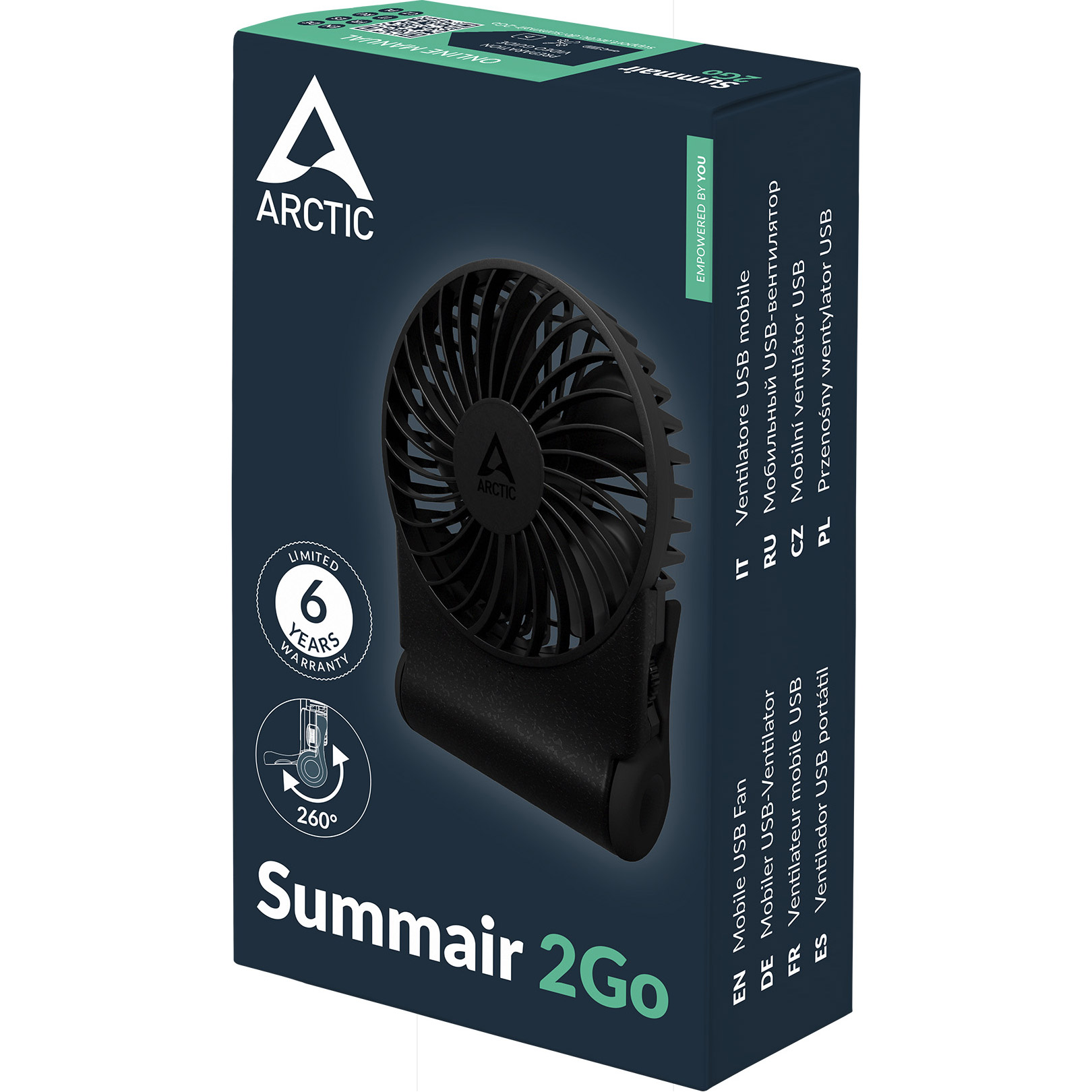 Настільний портативний вентилятор ARCTIC Summair 2Go Black (AEBRZ00027A)