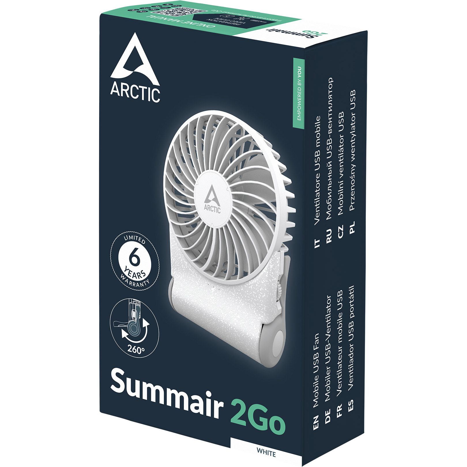Настільний портативний вентилятор ARCTIC Summair 2Go White (AEBRZ00029A)