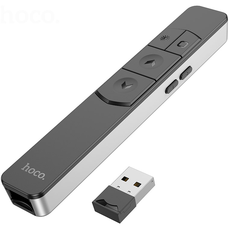 Лазерна указка HOCO GM202 Smart PPT Page Turning Pen Red Beam Black/Silver