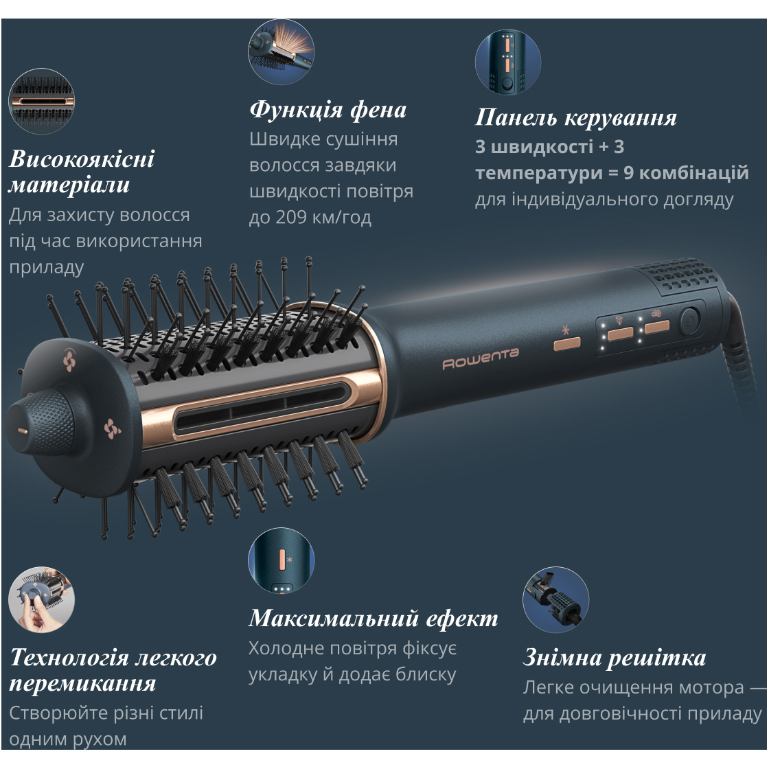 Фен-щётка ROWENTA Air Brush 3D UB9720E0