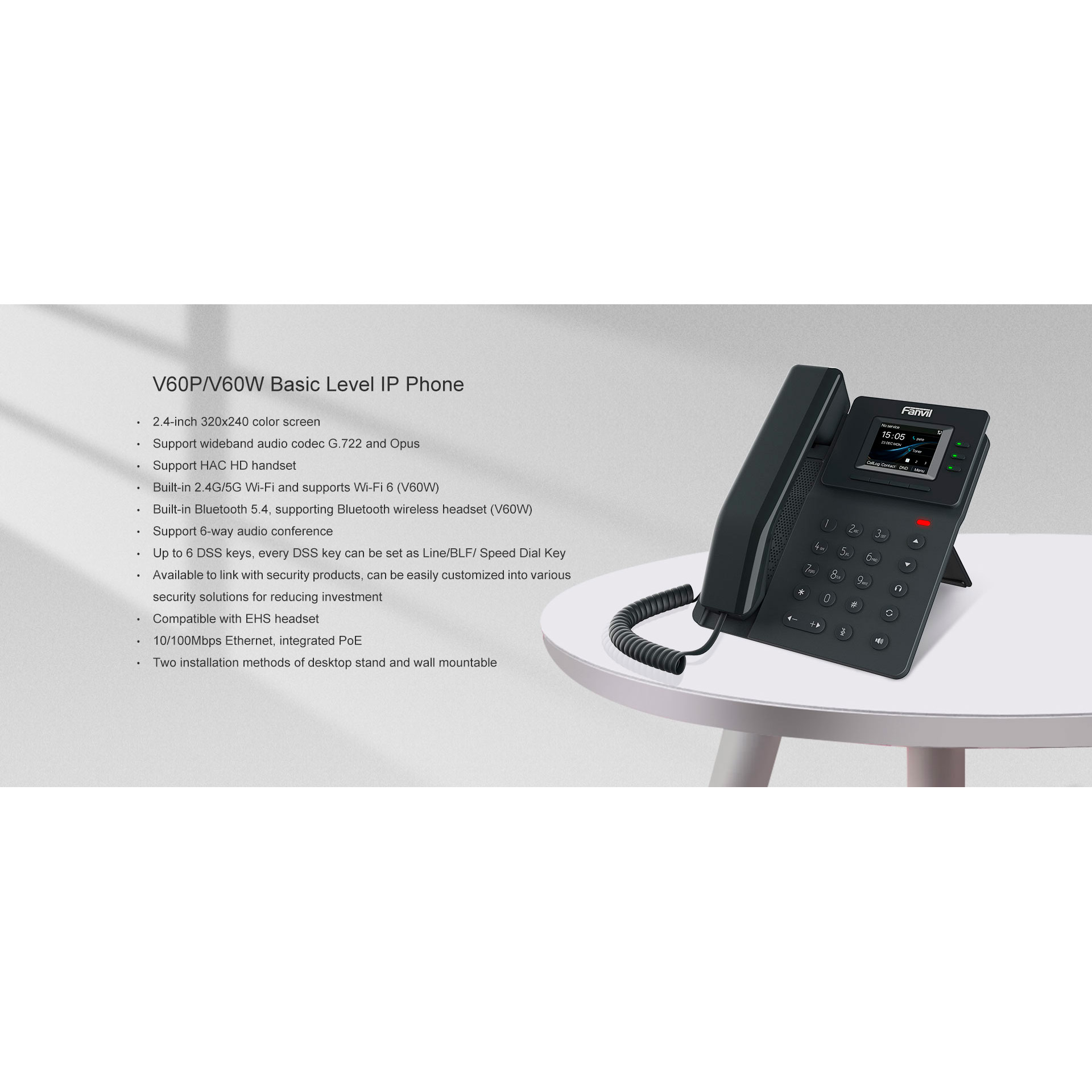 IP-телефон FANVIL V60P Black