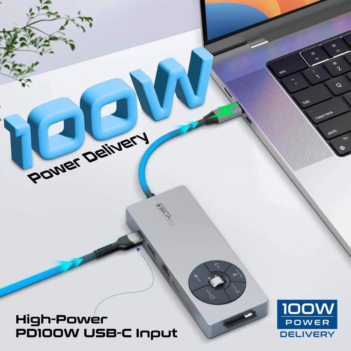 Порт-репликатор PROMATE ComandHub-Pro 14-in-1 Highspeed Multiport USB-C Hub with 100W PD Passthrough & Multimedia Controls