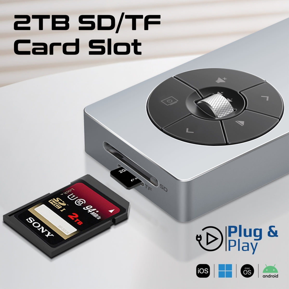 Порт-репликатор PROMATE ComandHub-Pro 14-in-1 Highspeed Multiport USB-C Hub with 100W PD Passthrough & Multimedia Controls