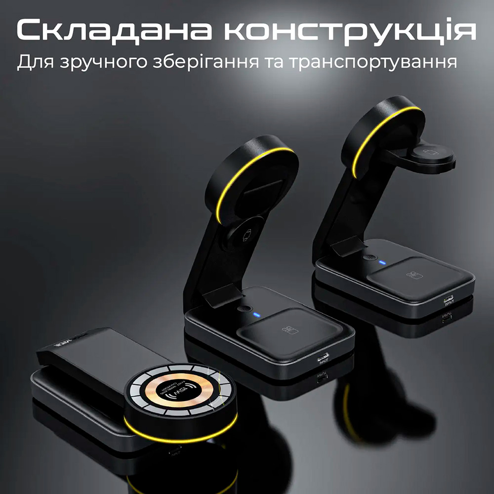 Беспроводное зарядное устройство PROMATE TransFold 15W MagSafe Charger Black