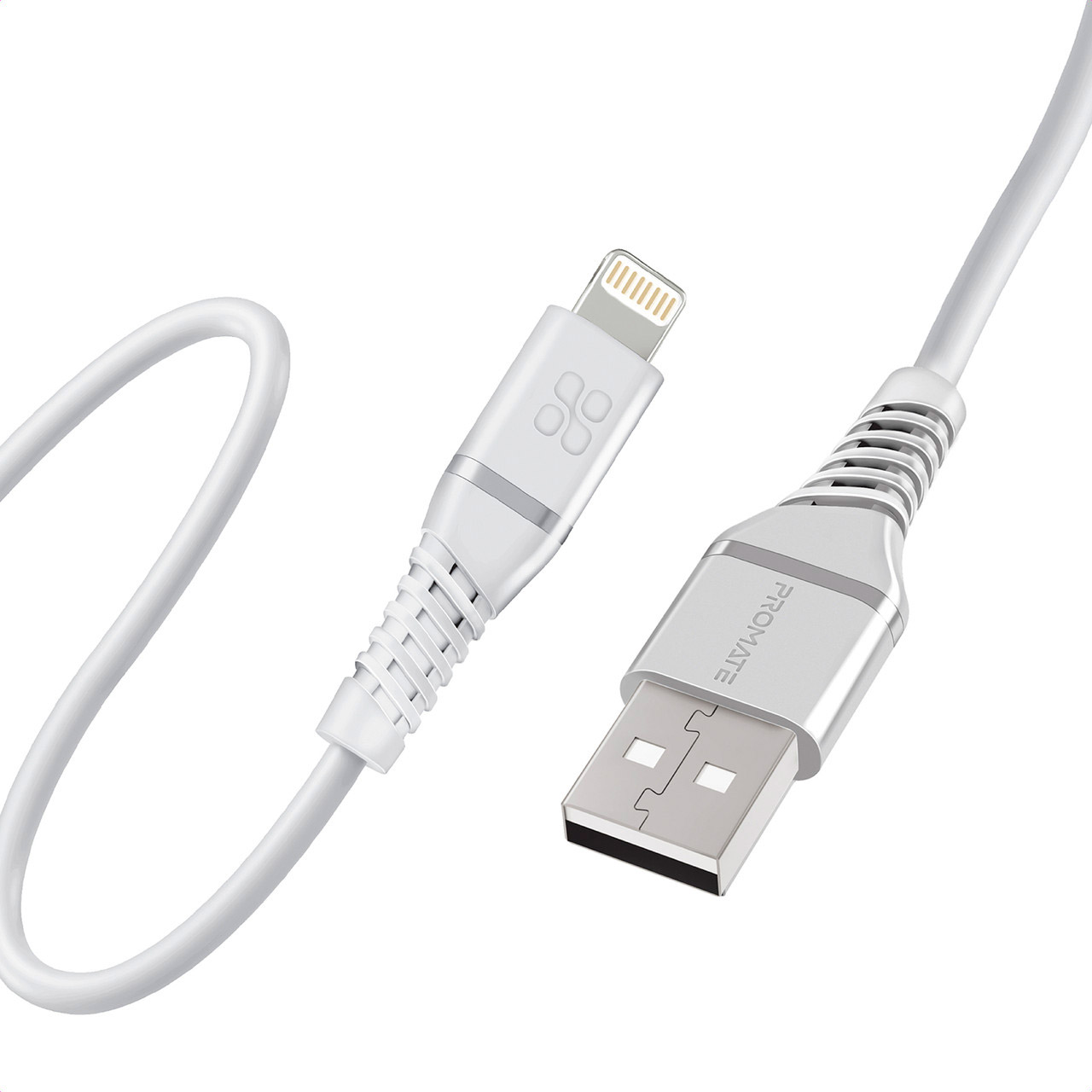 Кабель PROMATE PowerLine-Ai120 USB-A to Lightning 1.2м White