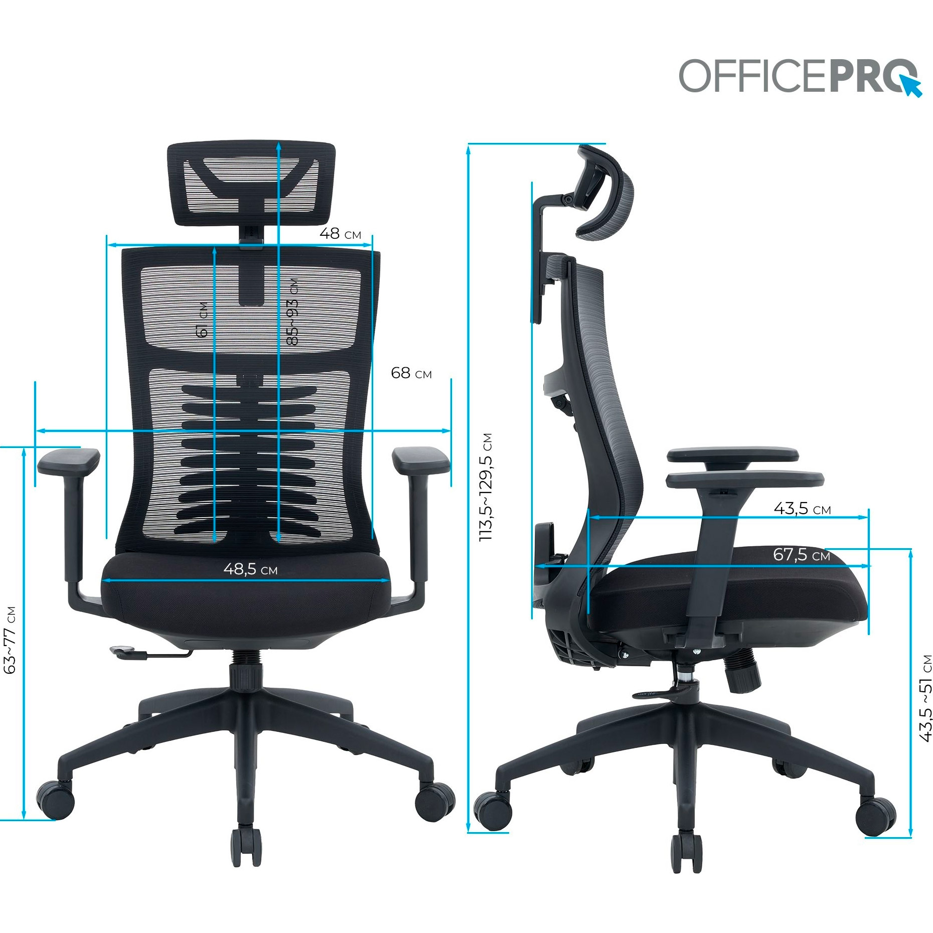 Кресло офисное OFFICEPRO Balance OC550-B-B-B Black