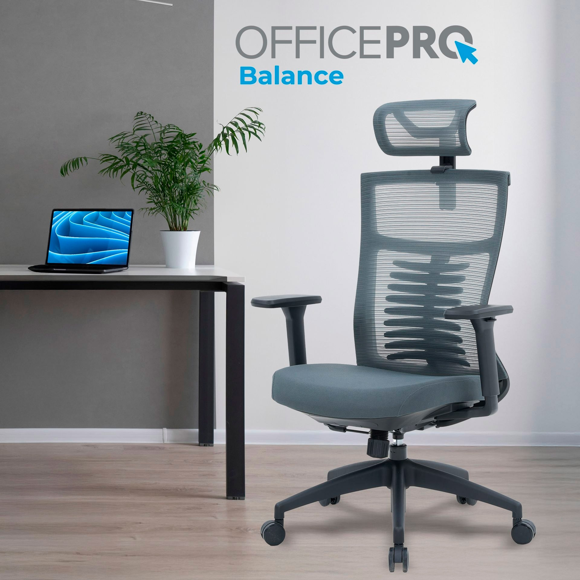 Кресло офисное OFFICEPRO Balance OC550-B-DG-DG Black/Dark Gray