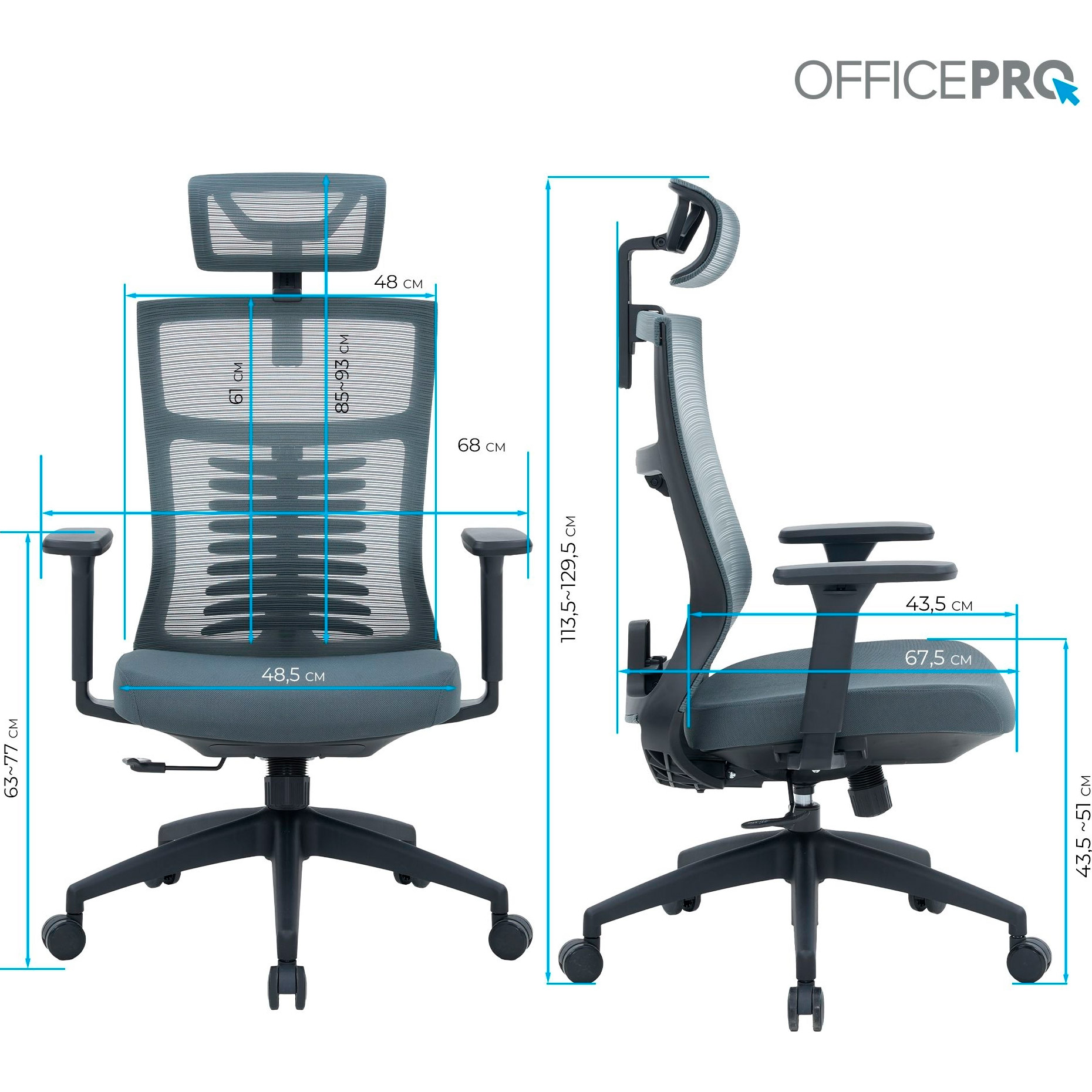 Кресло офисное OFFICEPRO Balance OC550-B-DG-DG Black/Dark Gray