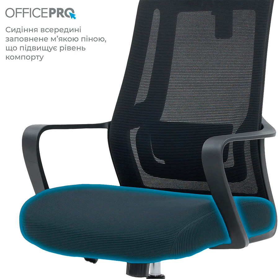Крісло офісне OFFICEPRO Harmony OC310-B-B-B Black