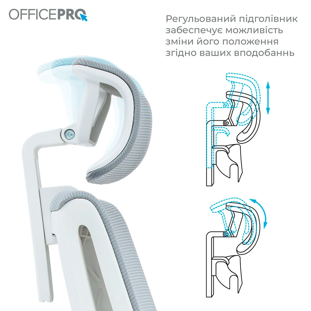 Кресло офисное OFFICEPRO Harmony OC310-W-LG-LG White/Light Gray