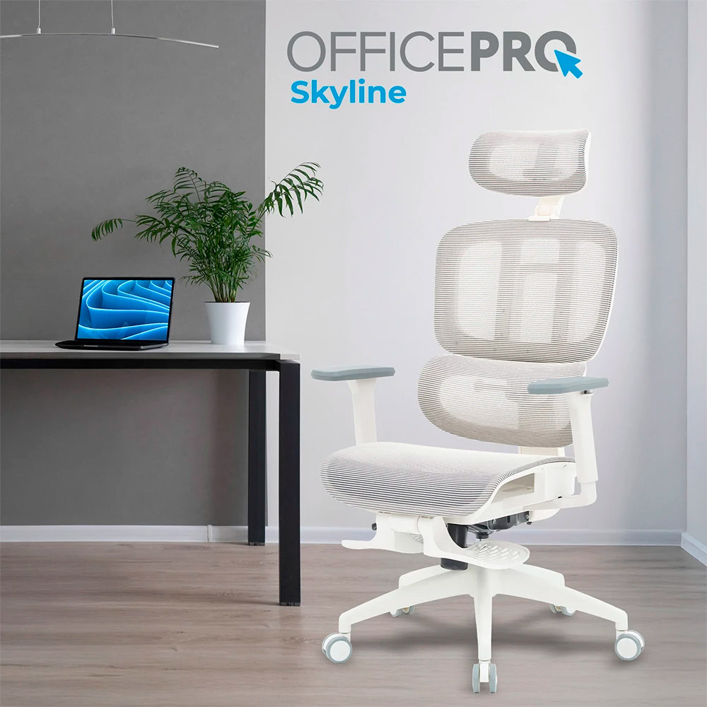 Кресло офисное OFFICEPRO Skyline OC750-W-LG-LG White/Light Gray