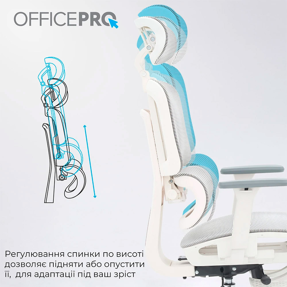 Кресло офисное OFFICEPRO Skyline OC750-W-LG-LG White/Light Gray