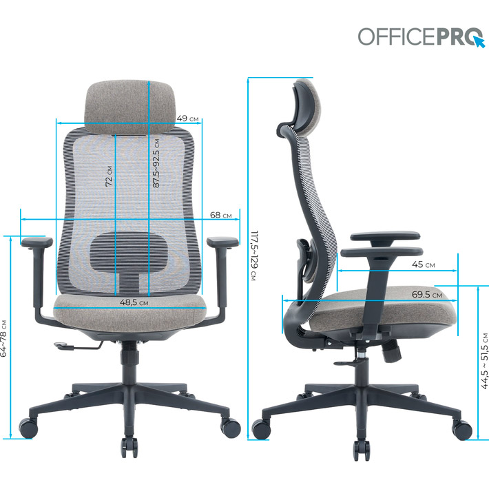 Крісло офісне OFFICEPRO Wave OC599-B-DG-DG Black/Dark Gray