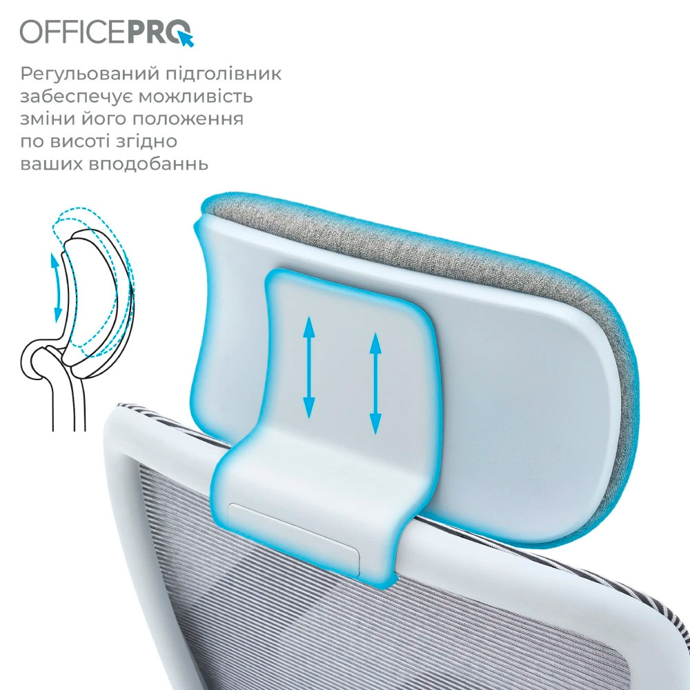 Крісло офісне OFFICEPRO Wave OC599-G-G-G Gray
