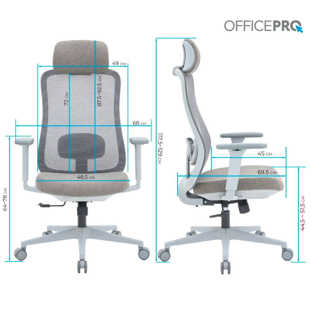 Крісло офісне OFFICEPRO Wave OC599-G-G-G Gray