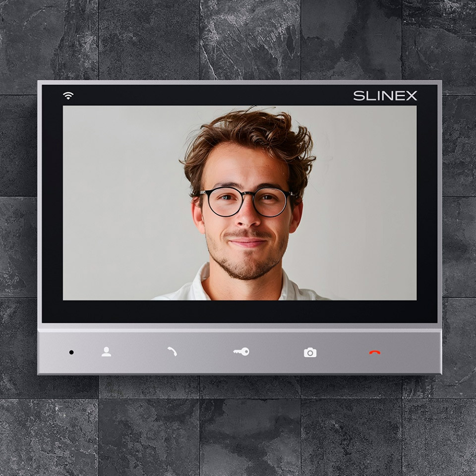 Комплект відеодомофона SLINEX SK-07N Cloud Silver/Black + ML-17HD Graphite