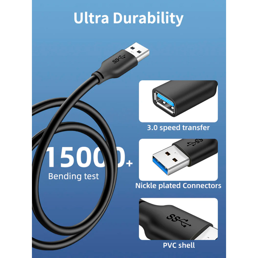 Кабель-удлинитель CABLETIME USB3.0 AM/AF 2м Black (CA11L)
