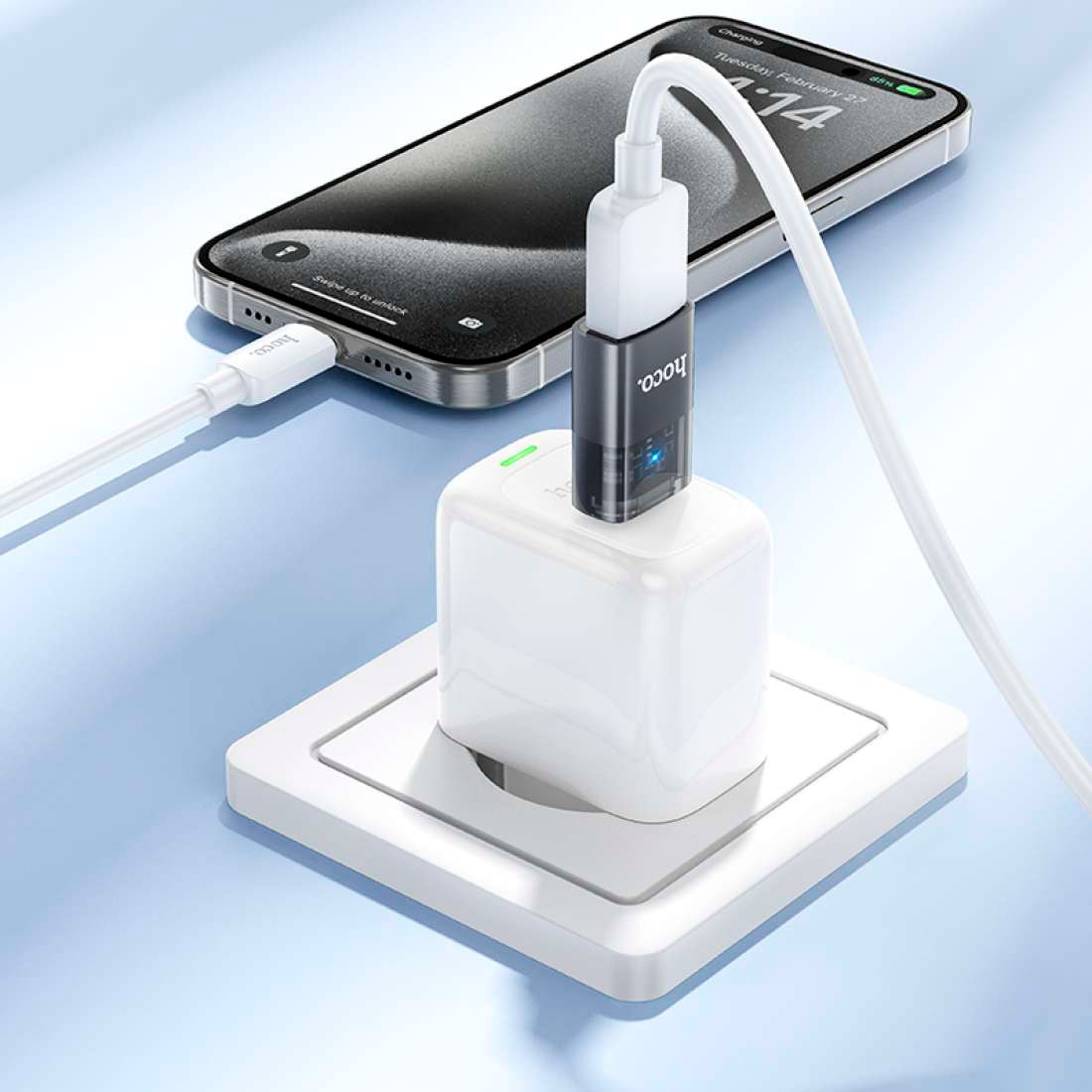 Адаптер OTG HOCO UA36B Type-C Male to USB-A Female OTG Transparent Adapter Black