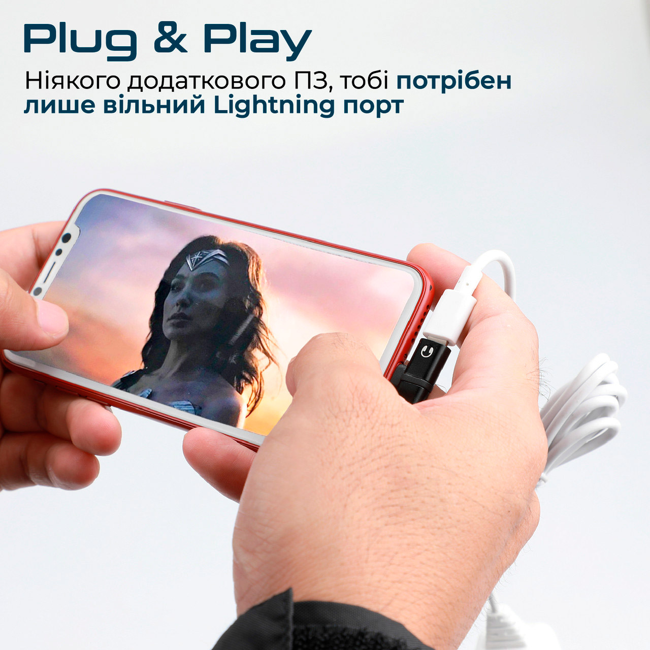 Адаптер PROMATE IHinge-LT 2-in-1 Audio & Charging Adaptor with Lightning Connector Black