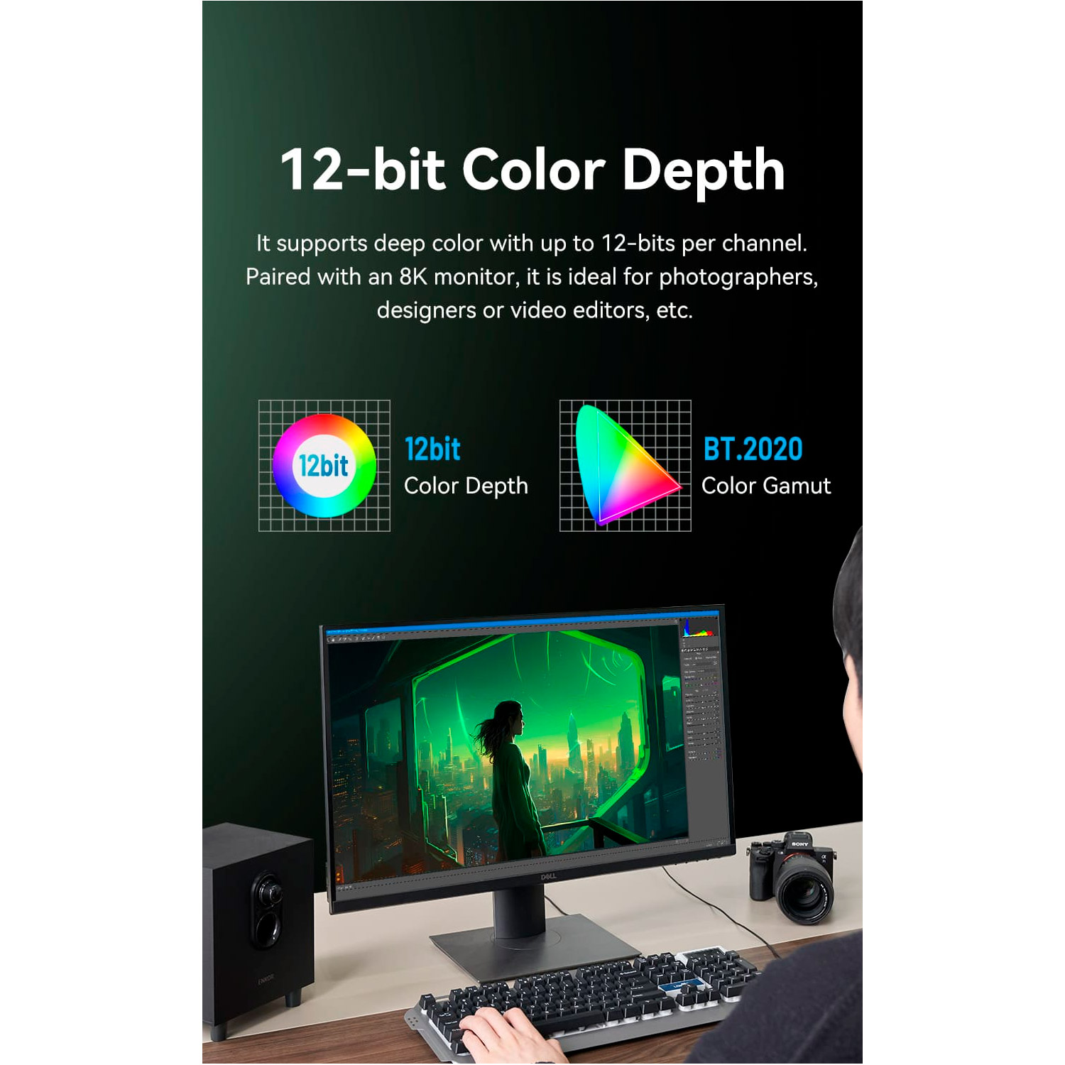 Кабель VENTION Cotton Braided Ultra Thin 8K High-Definition Cable HDMI v2.1 1.5м Green (ALOGG)