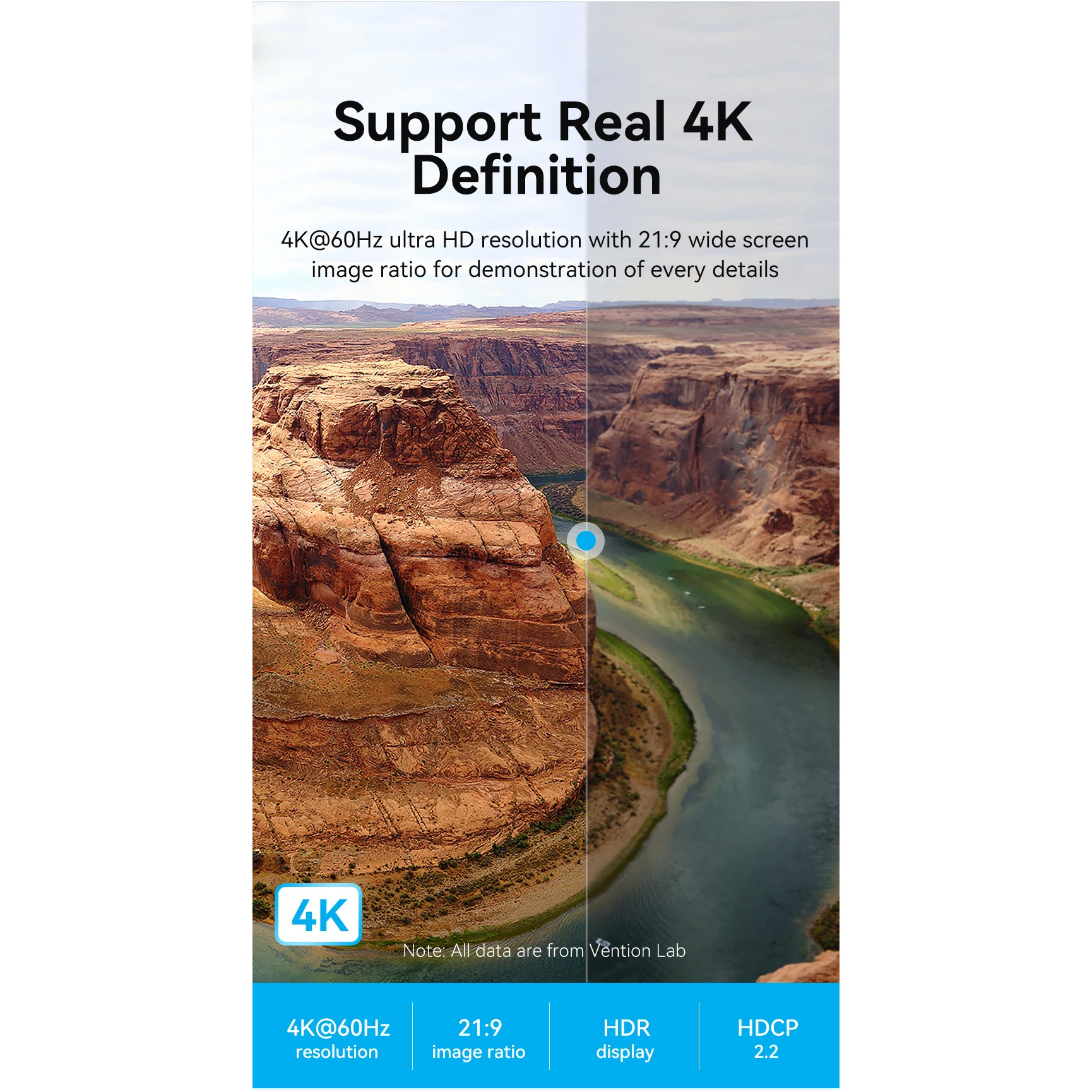 Кабель VENTION 4K Male to Male Cable HDMI v2.0 1м Blue (ALHSF)