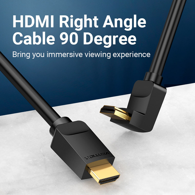 Кабель VENTION Right Angle Cable 90 Degree HDMI v2.0 1м Black (AARBF)