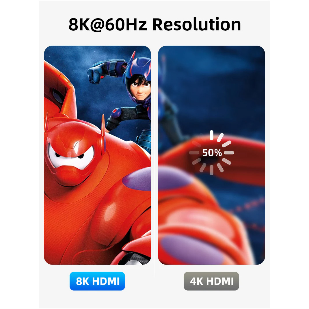 Кабель CABLETIME 8K 60Hz HDMI v2.1 1м Black (CH12H)