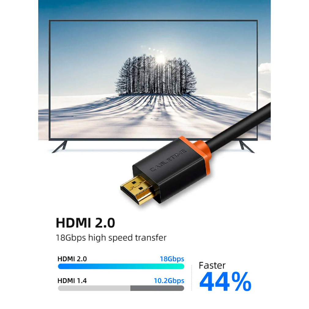 Кабель CABLETIME 4K 60Hz HDMI v2.0 3м Black (CH23N)