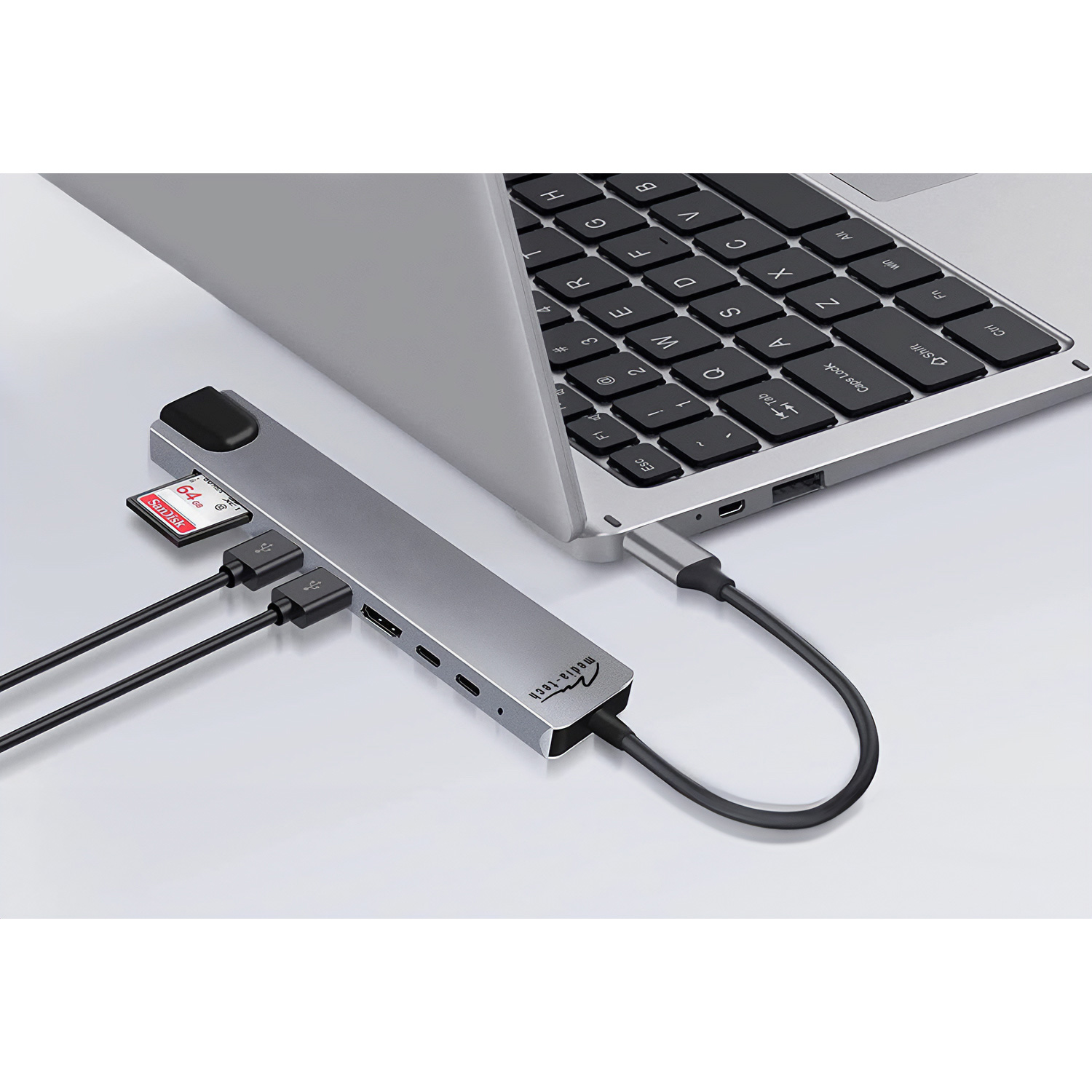 Порт-реплікатор MEDIA-TECH 8-in-1 Giga LAN Hub MT5046