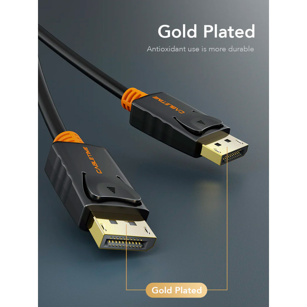 Кабель CABLETIME 4K 60Hz DisplayPort 1.8м Black (CD21K)