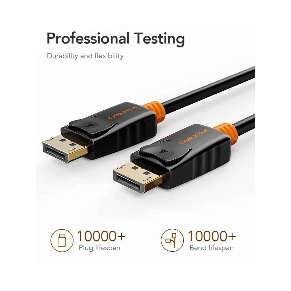 Кабель CABLETIME 4K 60Hz DisplayPort 1.8м Black (CD21K)