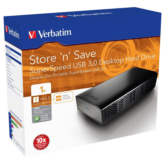 Зовнішній вінчестер 3.5" VERBATIM Store 'n' Save 1TB USB/8MB (47670)