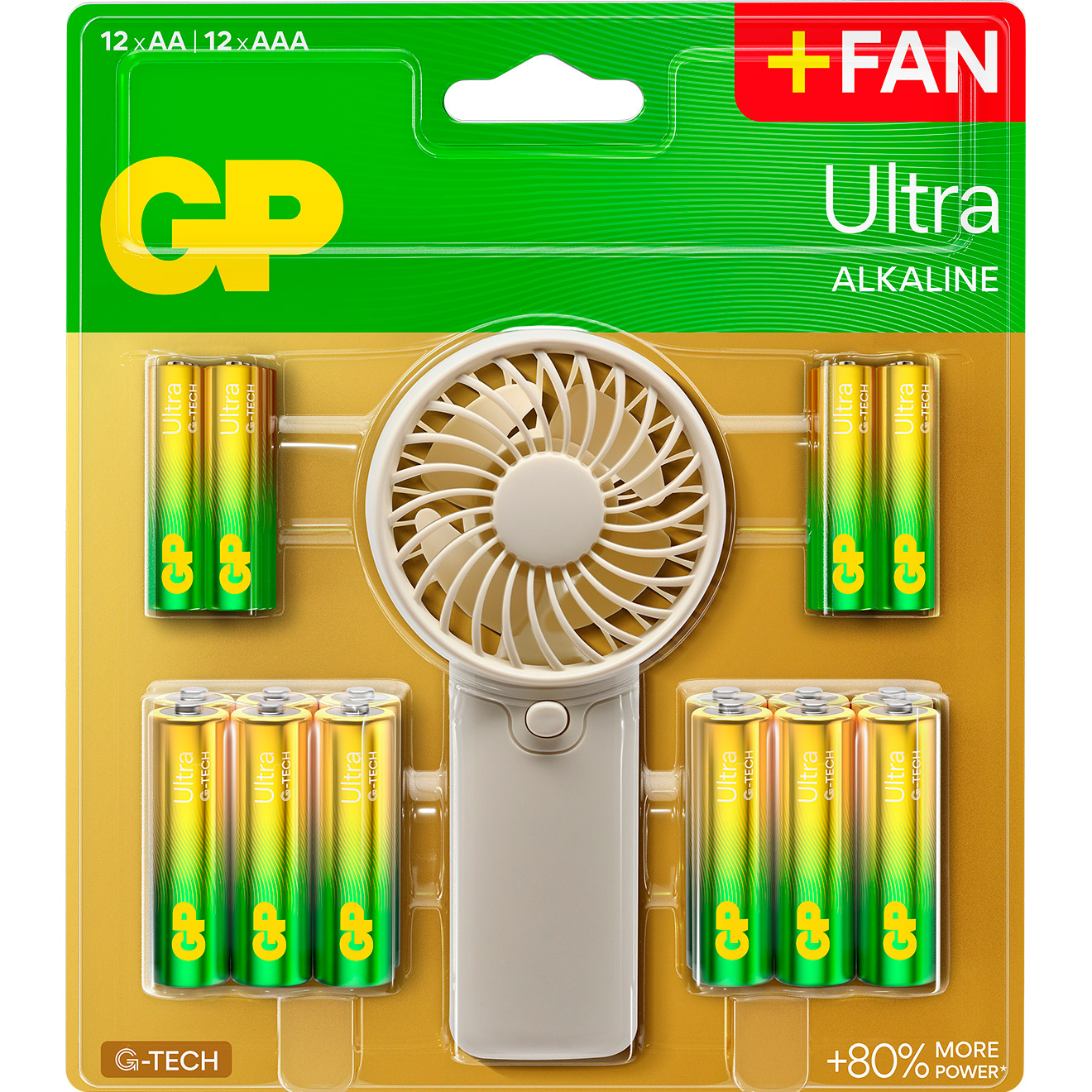 Батарейка GP Ultra + Fan AA/AAA 24шт/уп (4891199233982)
