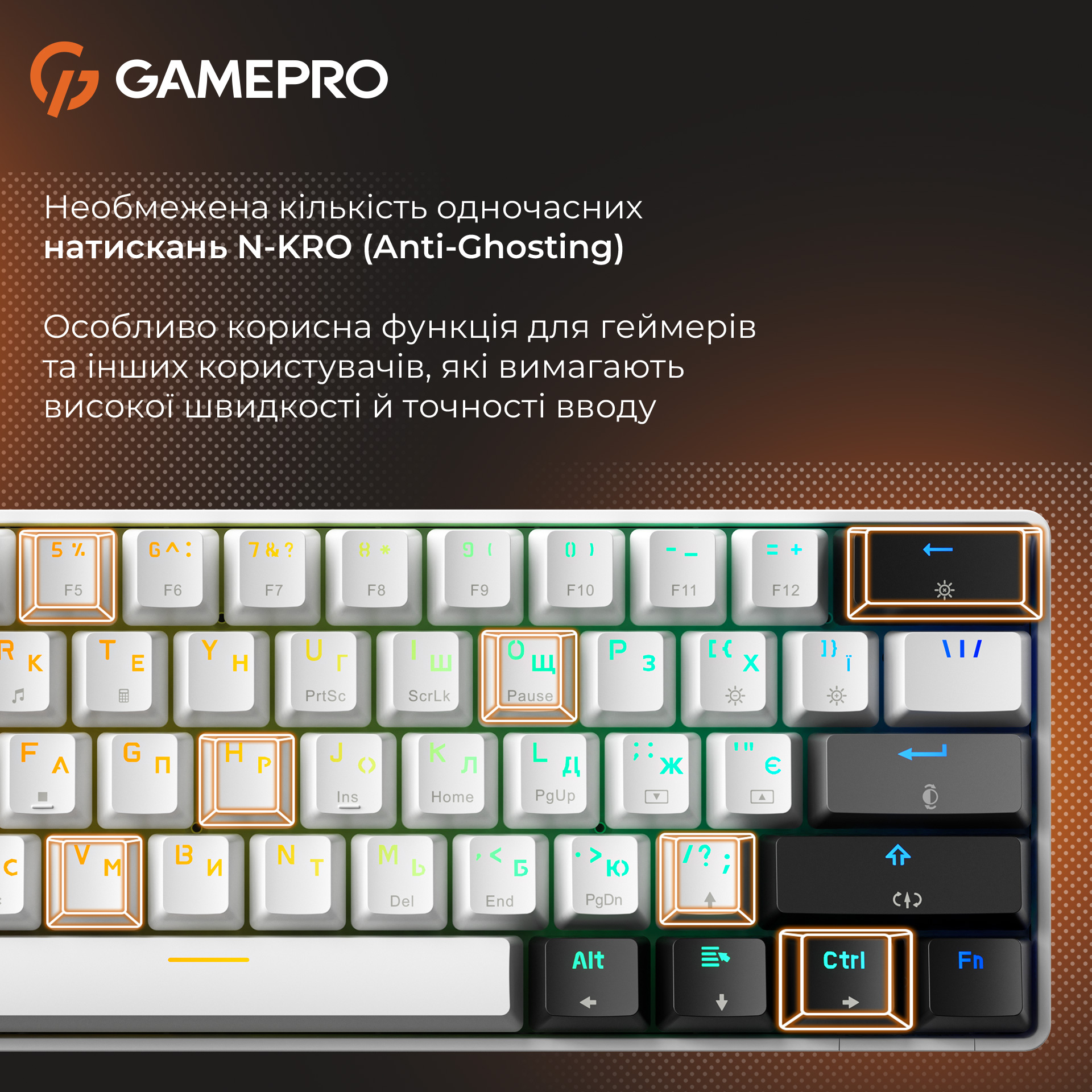 Клавіатура GAMEPRO Genesis Infinity MK130 White