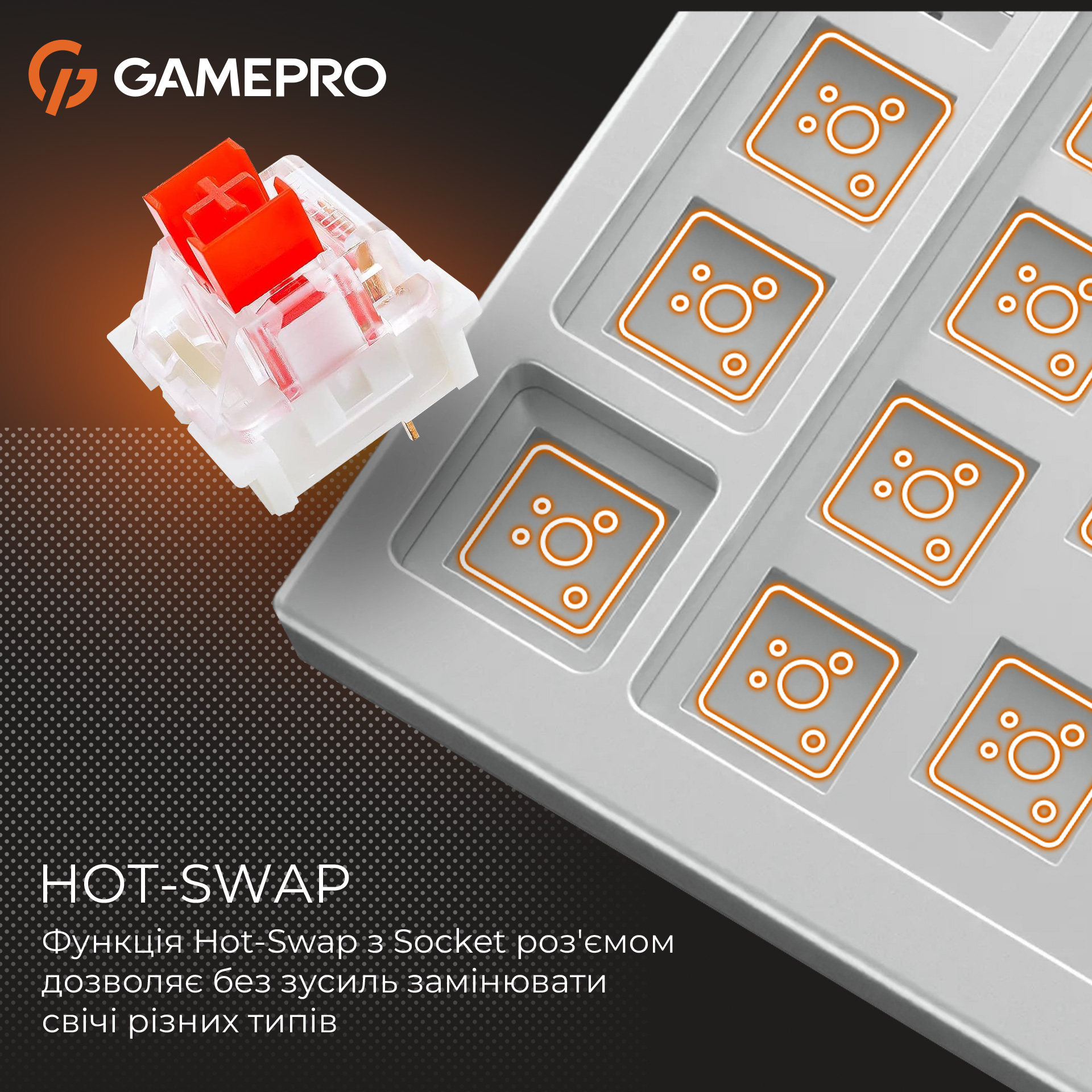 Клавіатура GAMEPRO Genesis Infinity MK130 White