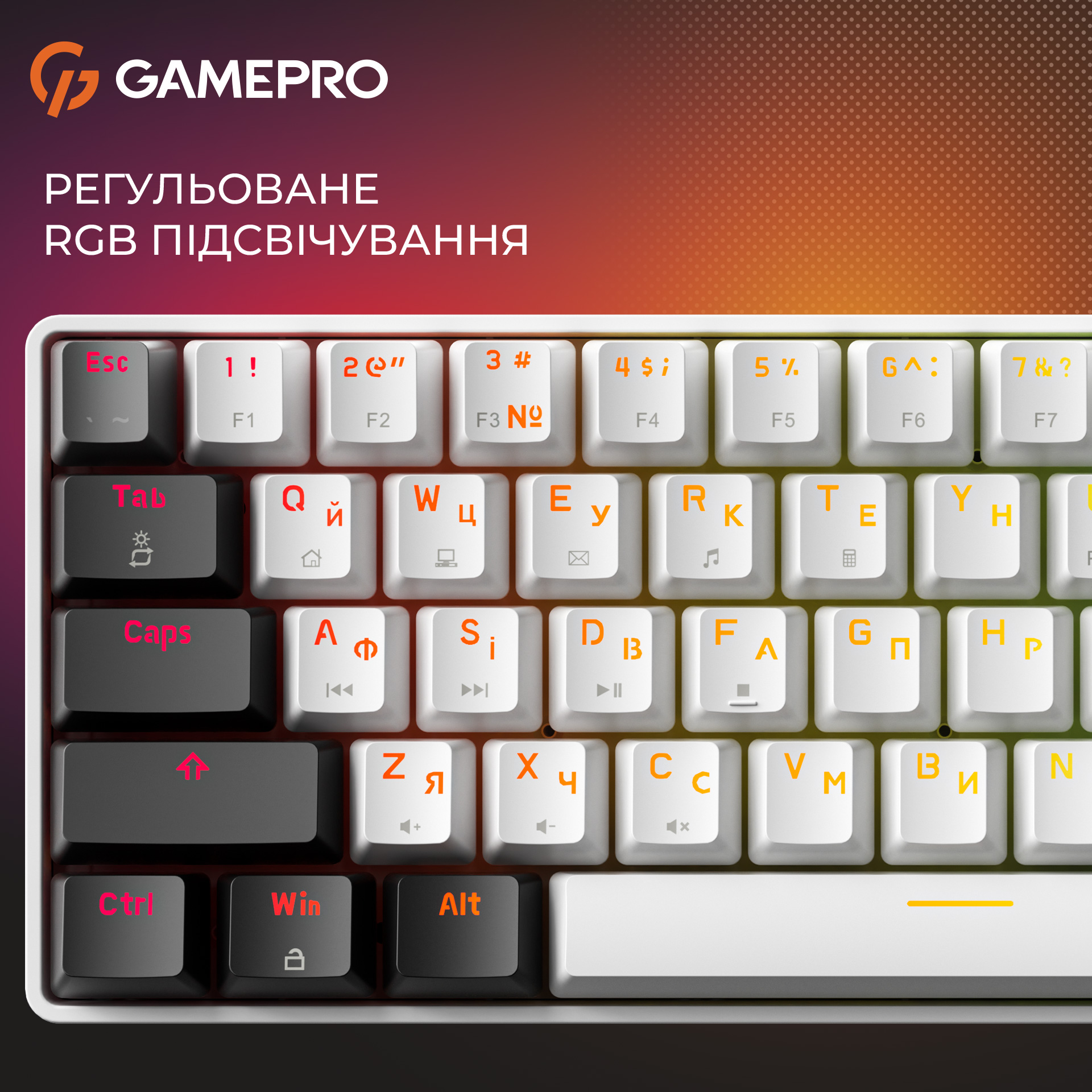 Клавіатура GAMEPRO Genesis Infinity MK130 White