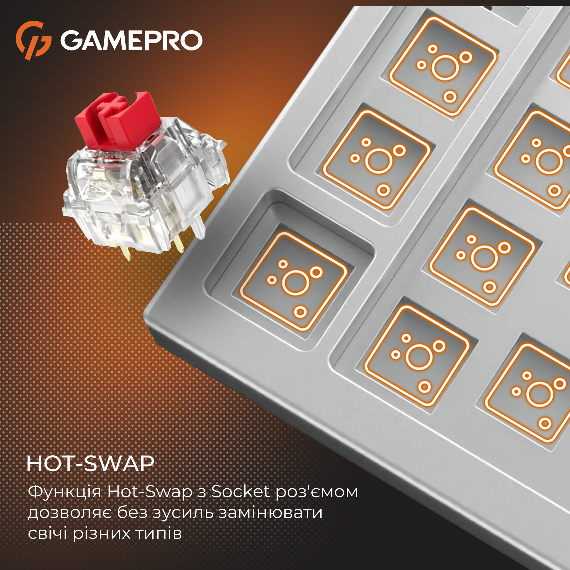 Клавіатура GAMEPRO Genesis Silverlight MK116 Gray