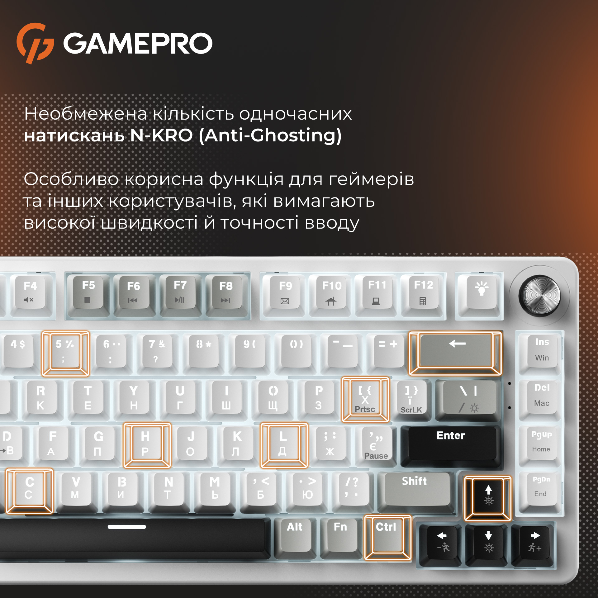 Клавіатура GAMEPRO Genesis Silverlight MK126 Gray