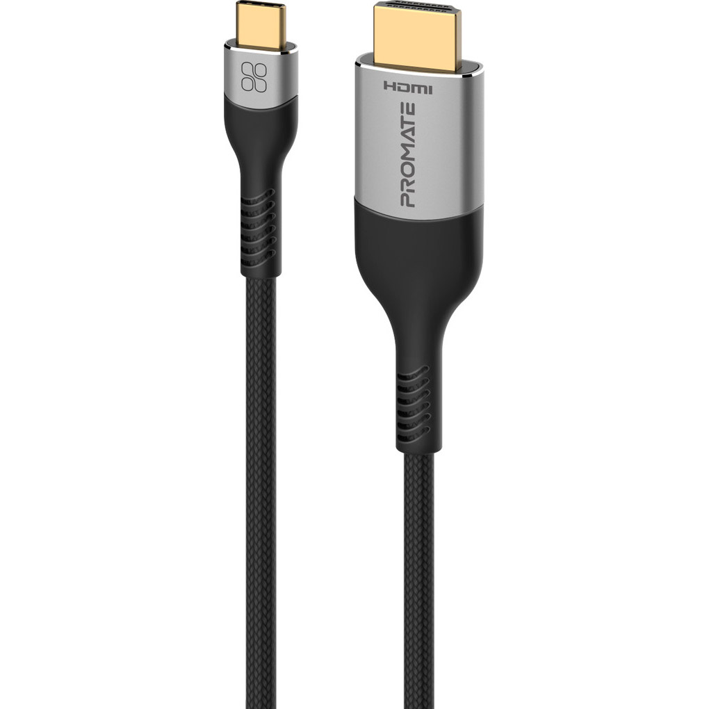 Кабель PROMATE MediaCord 8K@60Hz Crystal Clarity USB-C to HDMI 1.8м Black/Gray