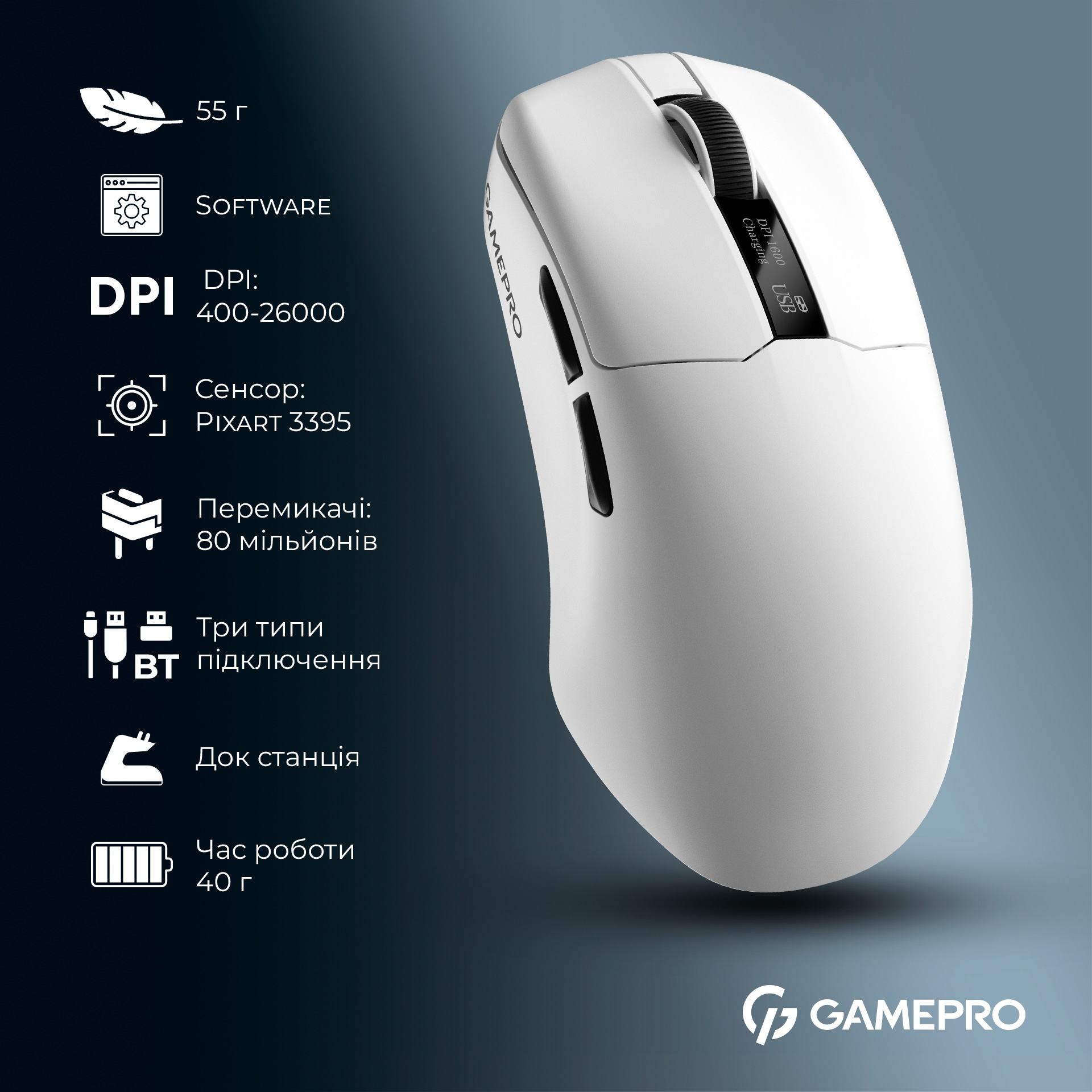 Мышь игровая GAMEPRO Asgard Thor White