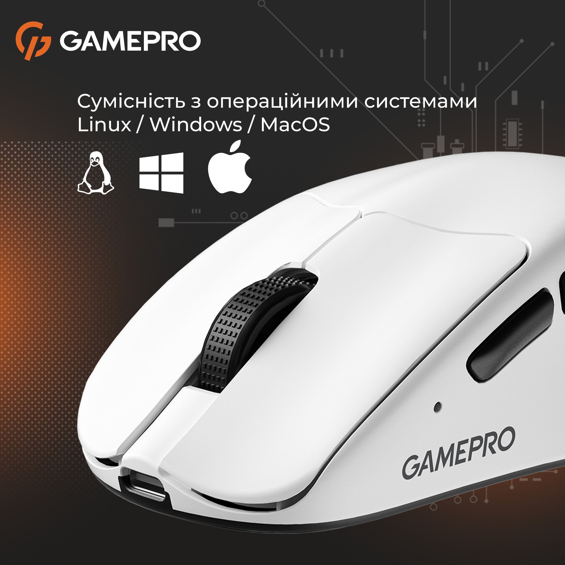 Миша ігрова GAMEPRO Genesis Avenger White