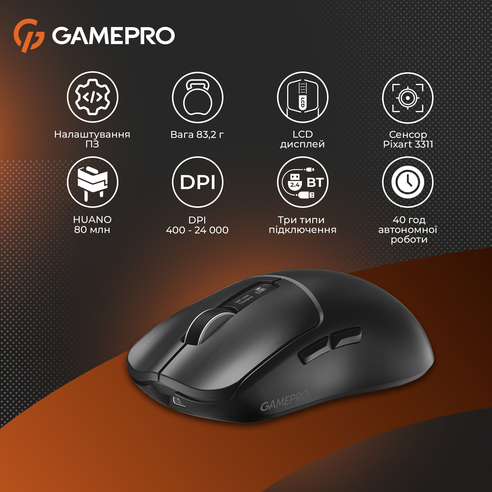 Миша ігрова GAMEPRO Genesis Ranker GM012 Black